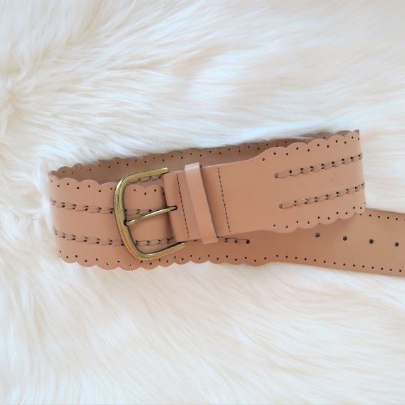 CAbi Accessories - Cabi light wide tan vegan leather belt